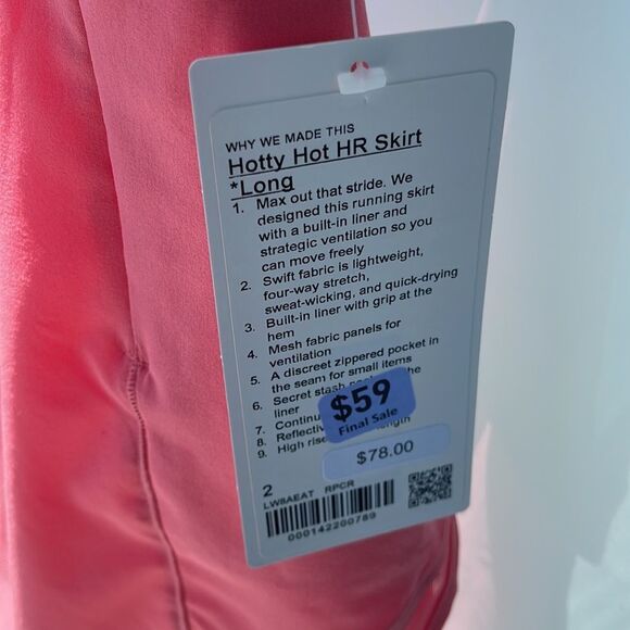 Lululemon hotty Hot High-Rise Skirt Long in size 2 NWT XS - Picture 2 of 9